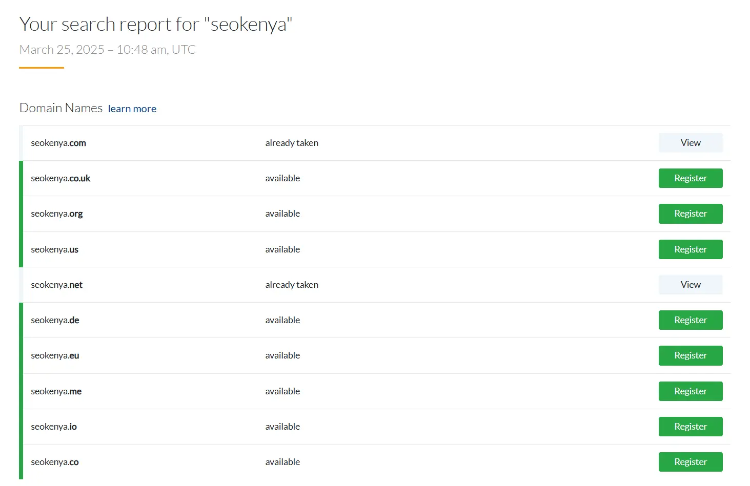 Check domain name availability with Namecheck
